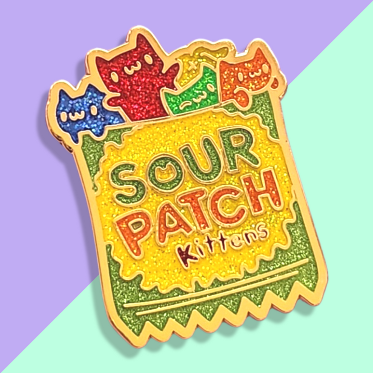 Sour Patch Kittens hard enamel pin Sprinkle Bat