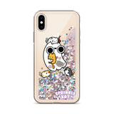 Ghost Loves Kitties Liquid Glitter Phone Case