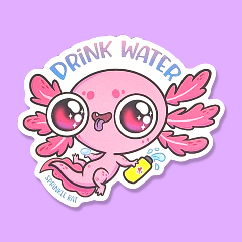 Axolotl Drink Water Sticker