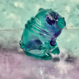 2 tone pug green and purple glow eyes