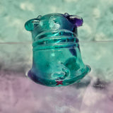 2 tone pug green and purple glow eyes