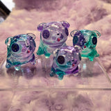 Green and purple multi color pugs