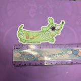 Ghost Skeleton Weenie Dog Sticker 4" new