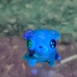 2 tone pug green and purple glow eyes