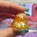 Candy corn glow ghost mini glimdrop