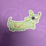 Ghost Skeleton Weenie Dog Sticker 4" new