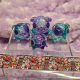 Green and purple multi color pugs