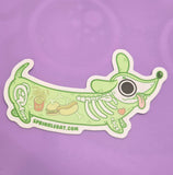 Ghost Skeleton Weenie Dog Sticker 4" new