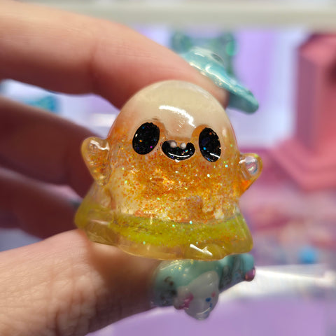 Candy corn glow ghost mini glimdrop