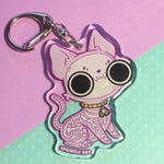 Ghost Cat Skellington Keychain