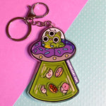 Donut Space Cat Shaker Keychain