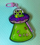 Donut Space Cat Shaker Keychain
