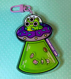 Donut Space Cat Shaker Keychain
