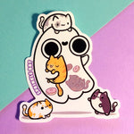 Ghost Loves Kitties Sticker
