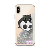 Skull Kitty Liquid Glitter Phone Case