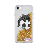 Skull Kitty Liquid Glitter Phone Case