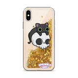 Skull Kitty Liquid Glitter Phone Case