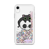 Skull Kitty Liquid Glitter Phone Case